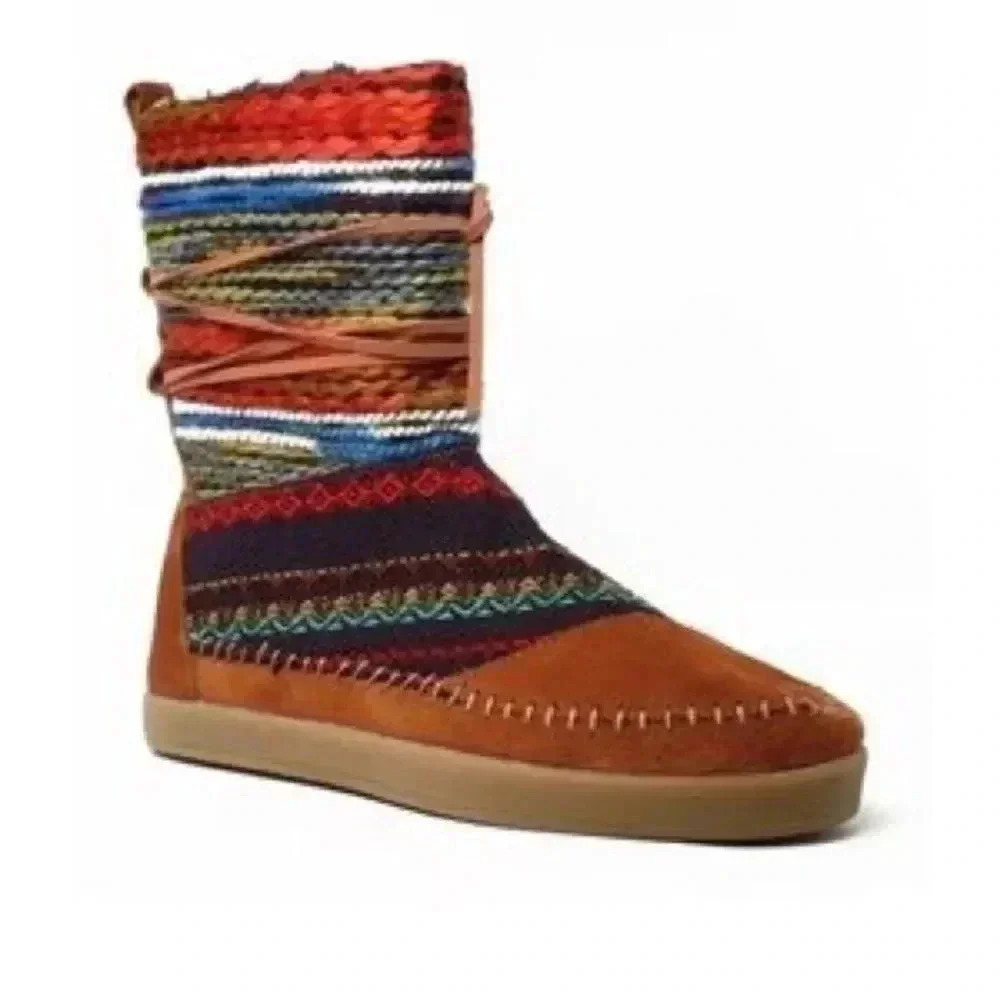 TOMS Nepal Suede Lined With Sherpa Ankle Pull On  Boots